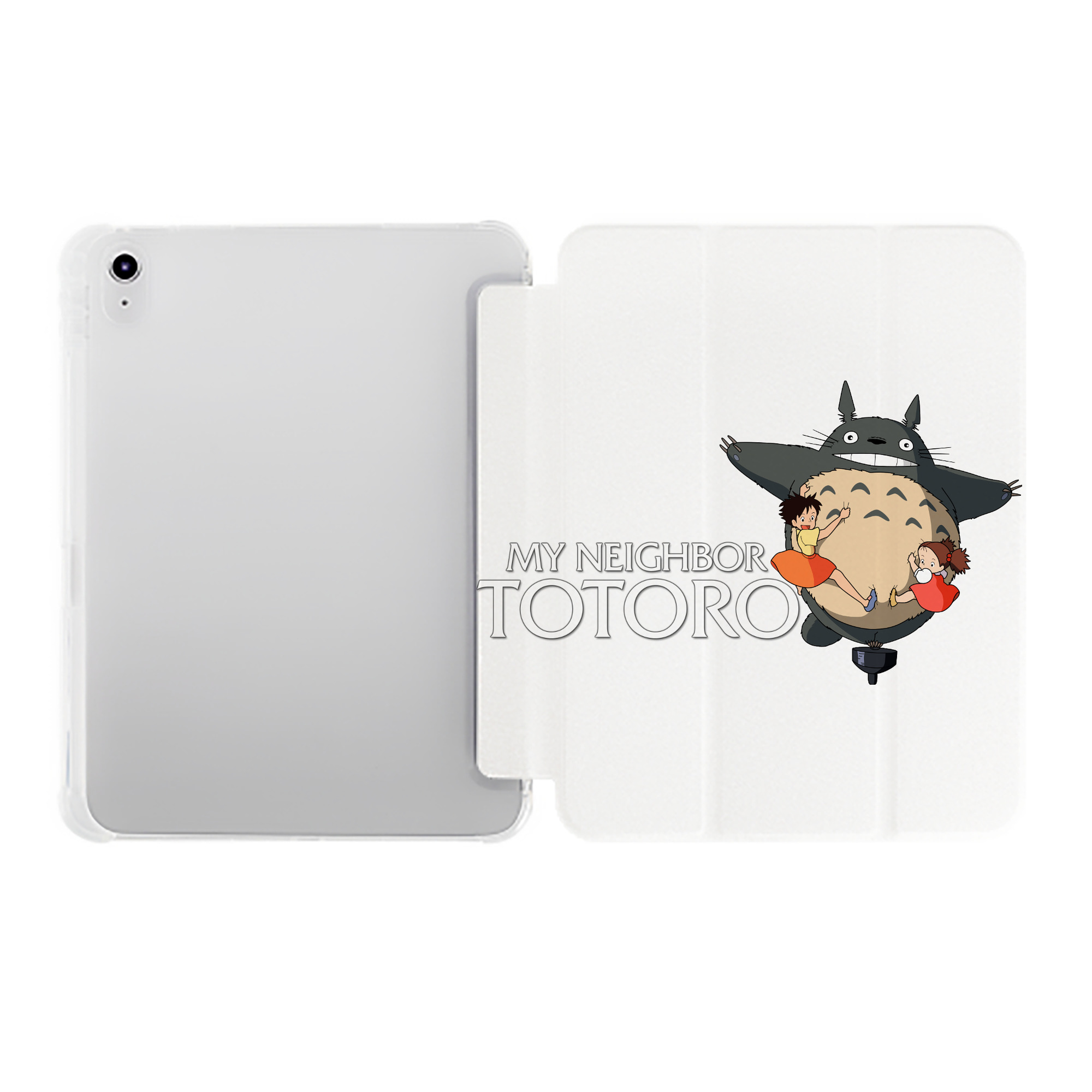 （画像用） となりのトトロ 草壁メイ 草壁サツキ My Neighbor Totoro Satsuki Kusakabe Mei Kusakabe IPad ケース ペン収納付き 三つ折りスタンド PUレザー×シリコン 対応機種9.5/10.5/10.9インチ